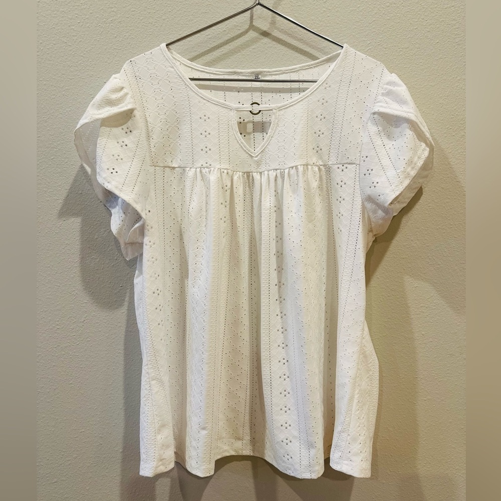 White Eyelet Women's Top